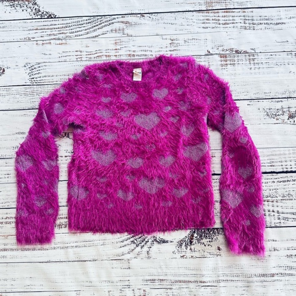 Girls fluffy purple sweater! Size 14